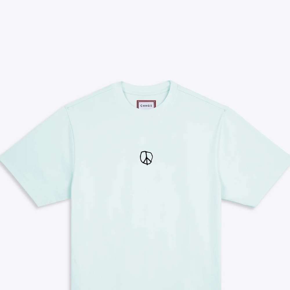 CHNGE Peace Power of Love Crop Top in Mint. Size S (small).